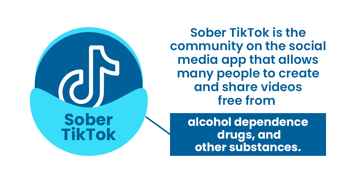 The graphic explains how addiction recovery TikTok accounts are helpful for addicts.

