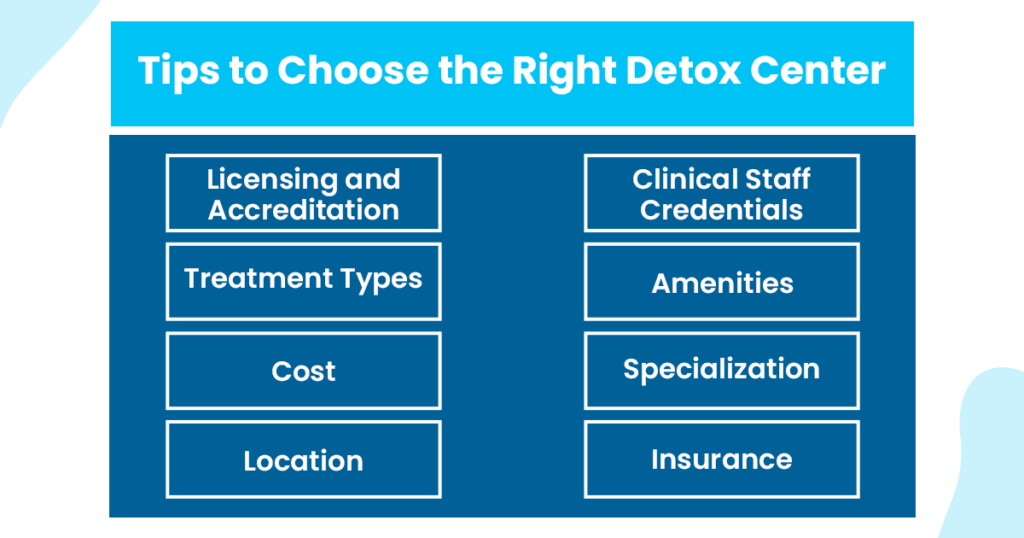 Picture showing tips to help choose the right detox center
