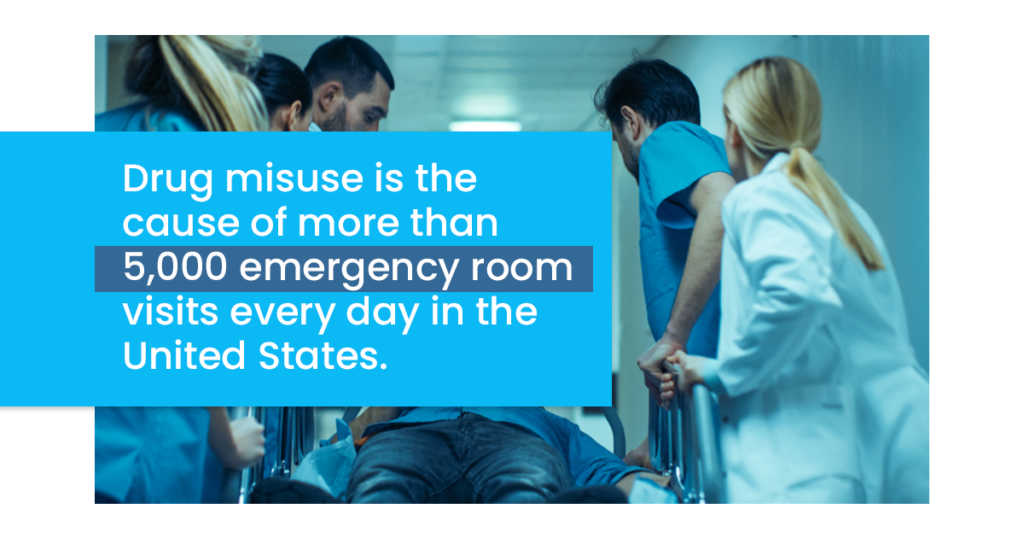 drug misuse is the cause of more than 5000 emergency room visits every day in the united states