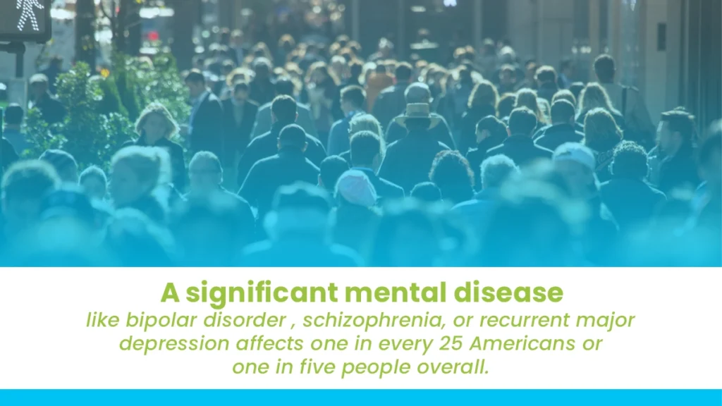 Bipolar disorder, schizophrenia, or major depression affects one in every five people. Access to mental health care is important.
