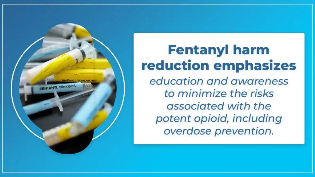 Vial of fentanyl. Harm reduction emphasizes education and awareness to minimize the risks associated with fentanyl use.