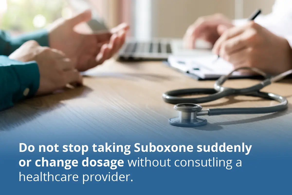close up of hands with a graphic discussing the correct way to take suboxone
