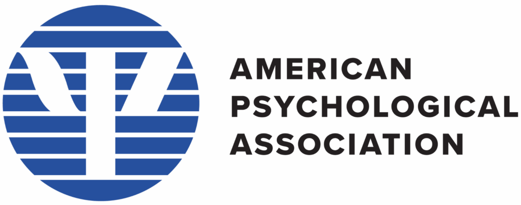 American Psychological Association logo with a blue circle and stylized Greek letter Psi symbol.