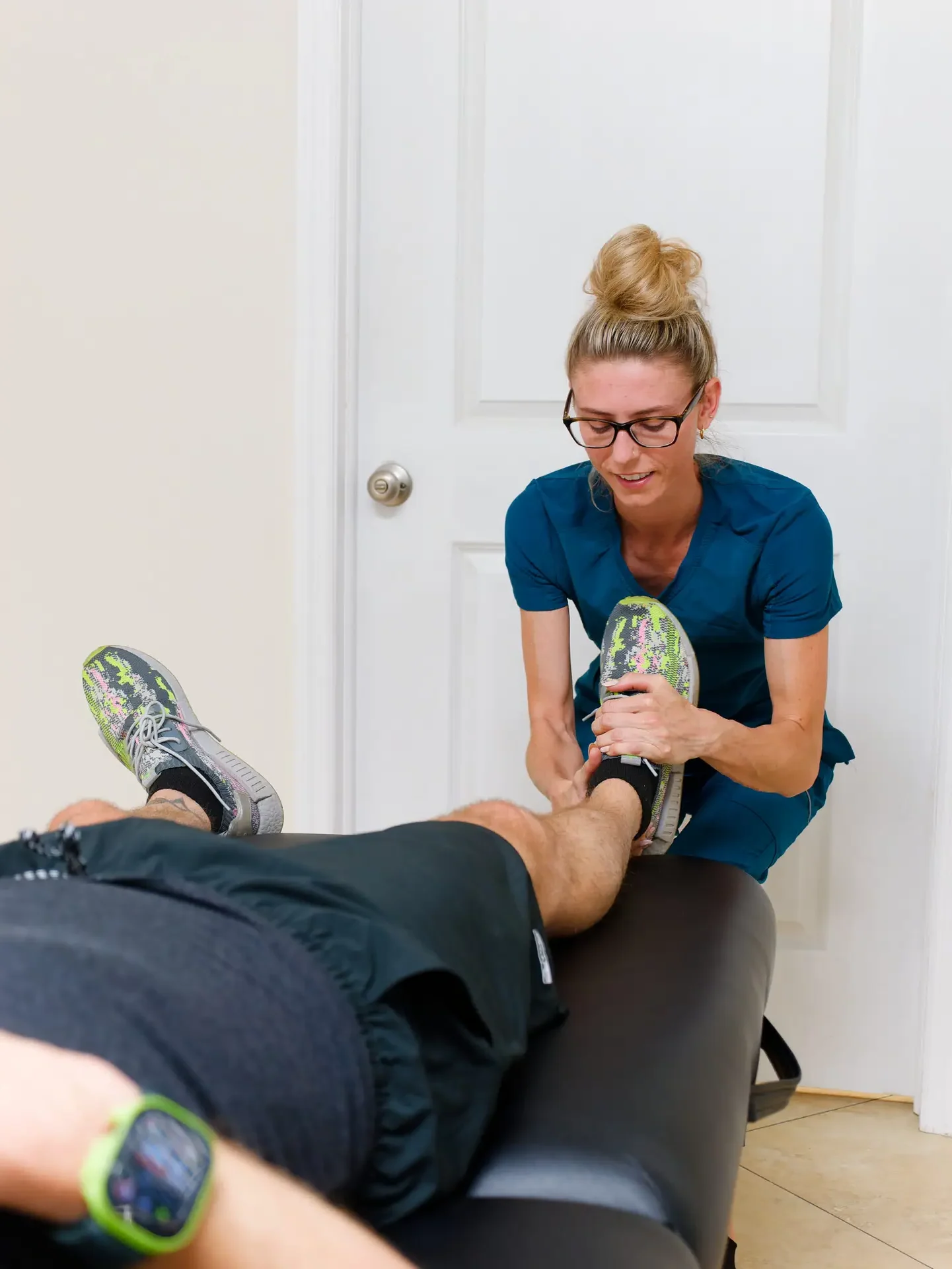 Chiropractic treatment session provided at The Haven Detox facility