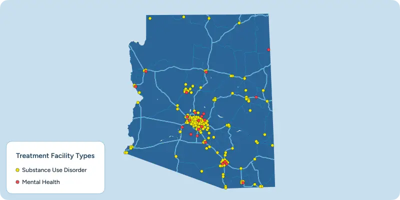A graph on Arizona Treatment Infrastructure