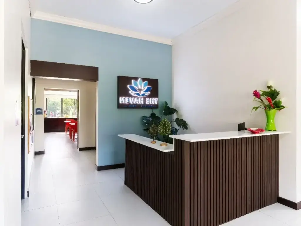 The Haven Detox Puerto Rico hallway leading to the front desk reception area