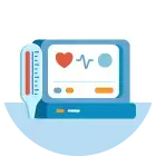 Graphic of medical monitor displaying heart rate and vital signs during detox treatment