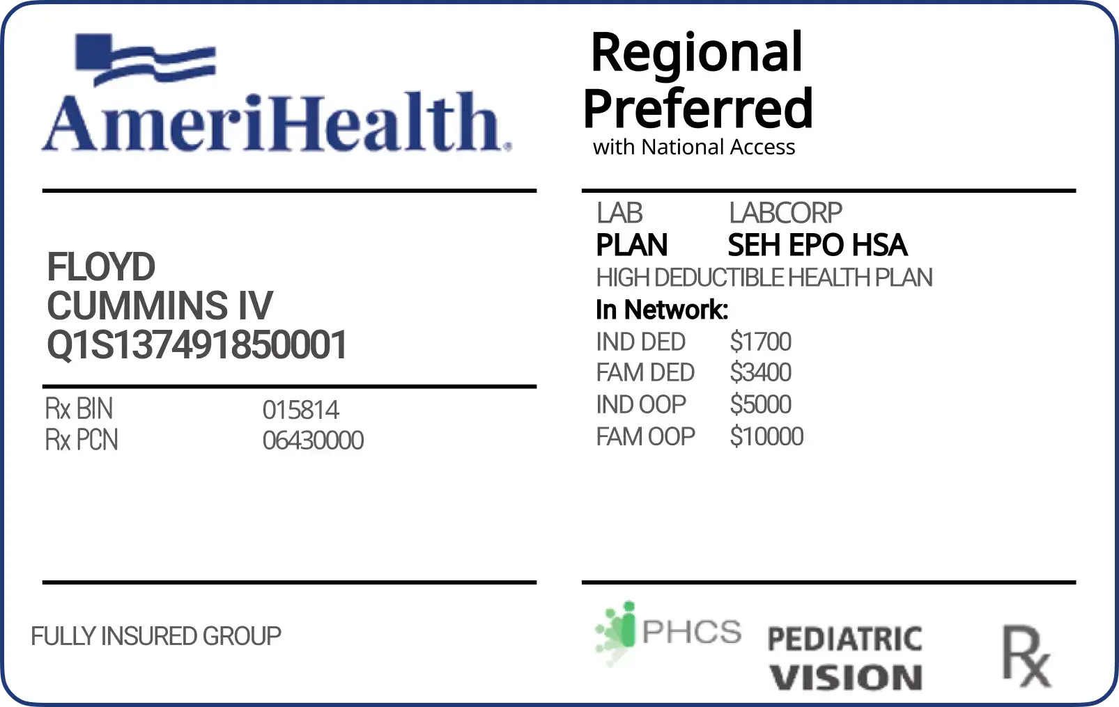 Ameri Health Coverage Card