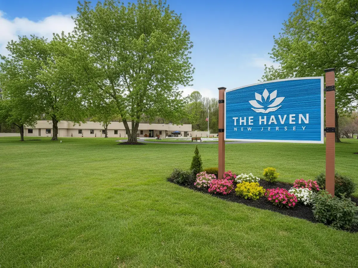 The Haven Detox sign with landscaping in Blackwood, New Jersey
