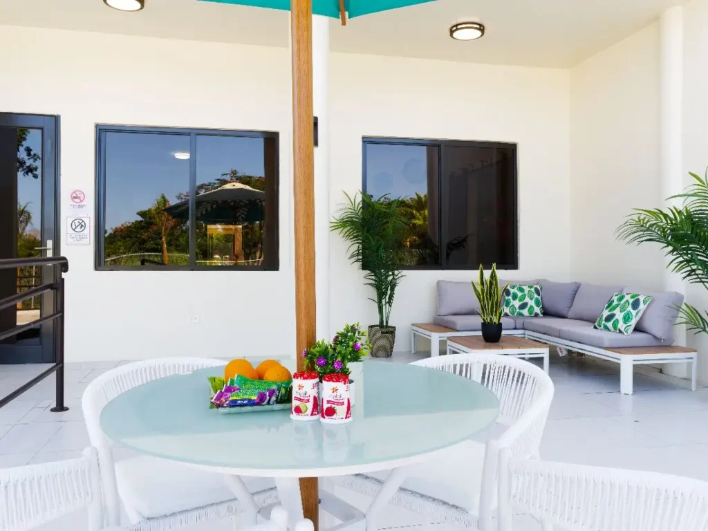 Outdoor space at The Haven Detox Puerto Rico treatment facility with seating and landscaped surroundings