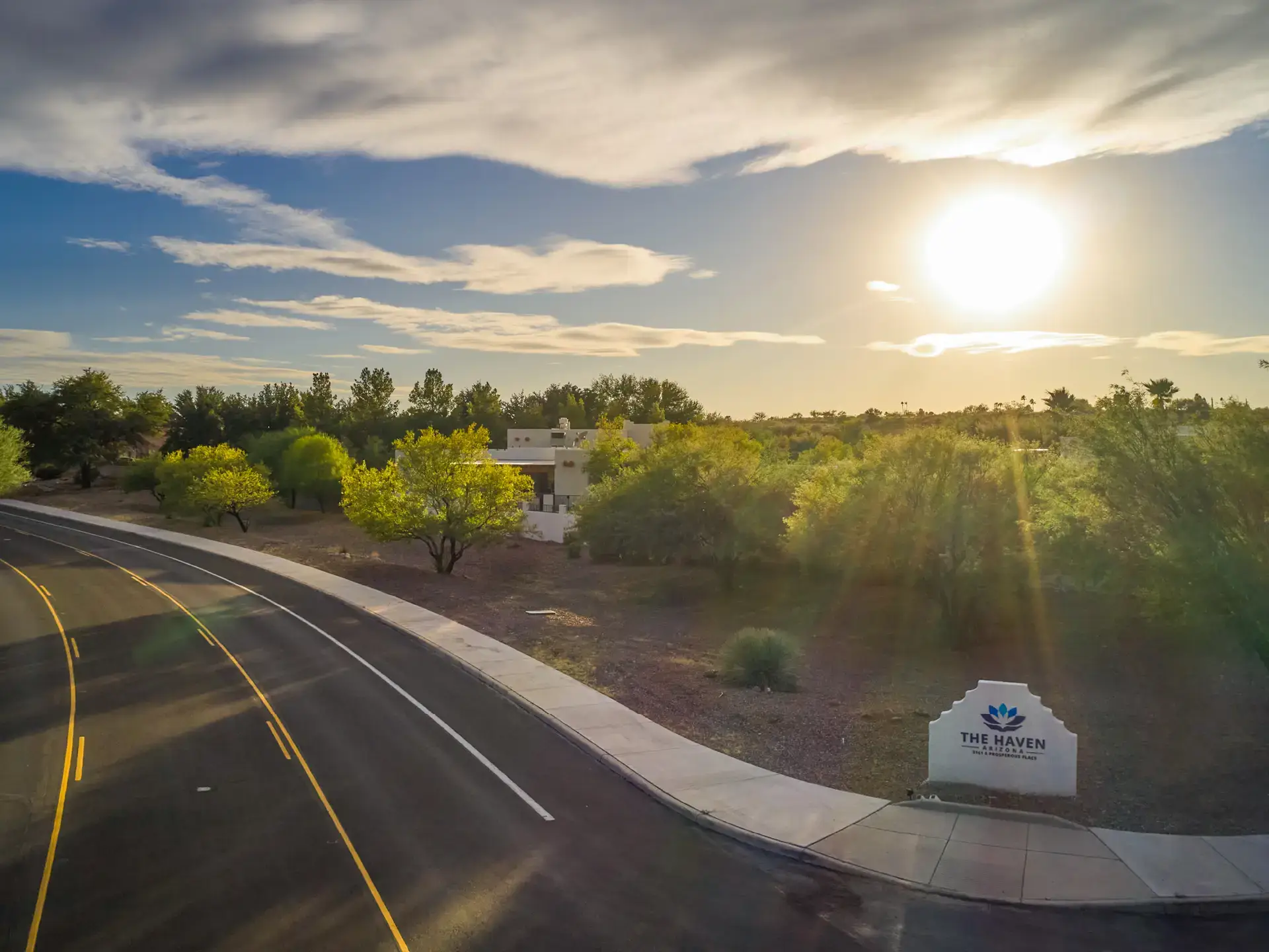 Aerial view of The Haven Detox Arizona private campus in Green Valley, Arizona.