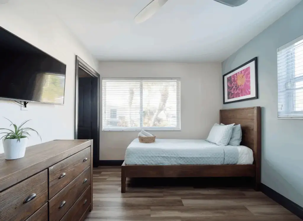 Inpatient detox bedroom at The Haven Detox Florida in West Palm Beach, Florida.