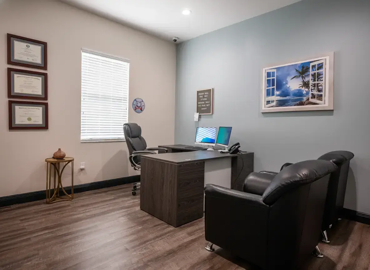 Private therapist office at The Haven Detox Florida in West Palm Beach, Florida.