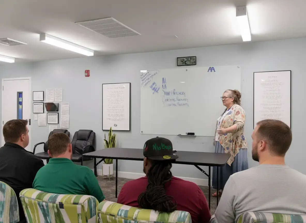 Group therapy session at The Haven Detox New Jersey in Blackwood, New Jersey.