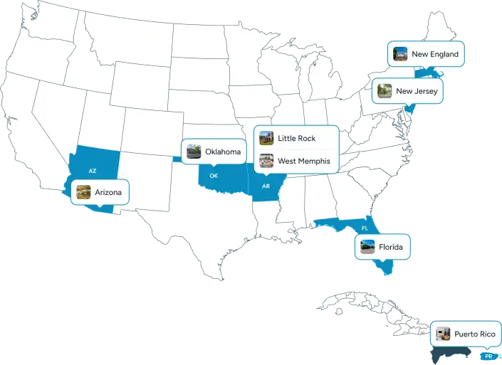 Map of all The Haven Detox Group Locations